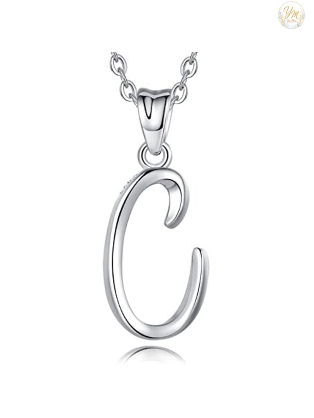 Sterling Silver Initial Letter Pendant Necklace 18" Chain Gift for Women